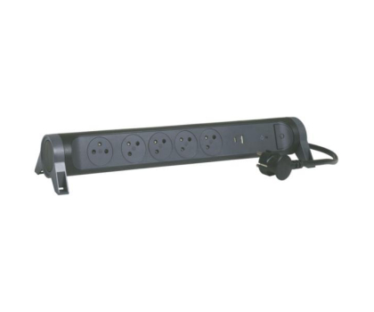 Listwa zasilająca Legrand Przedłużacz ochronny - 5X2P+Z+USB AC 1.5M-CZARNY